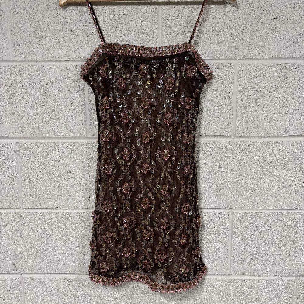 Vivienne Tam Floral Mesh Slip Dress Womens Size 1